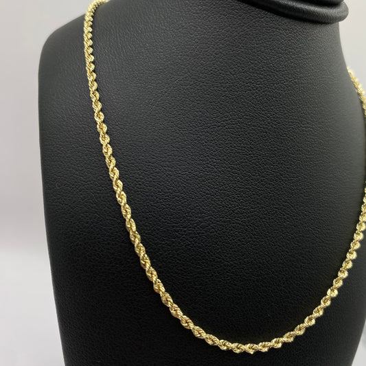 14K Yellow Gold Rope Chain / 1.6gr / 1.8mm / 24in