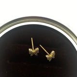 14K Yellow Gold Butterfly Stud Earrings 0.49Ct / 1.13gr