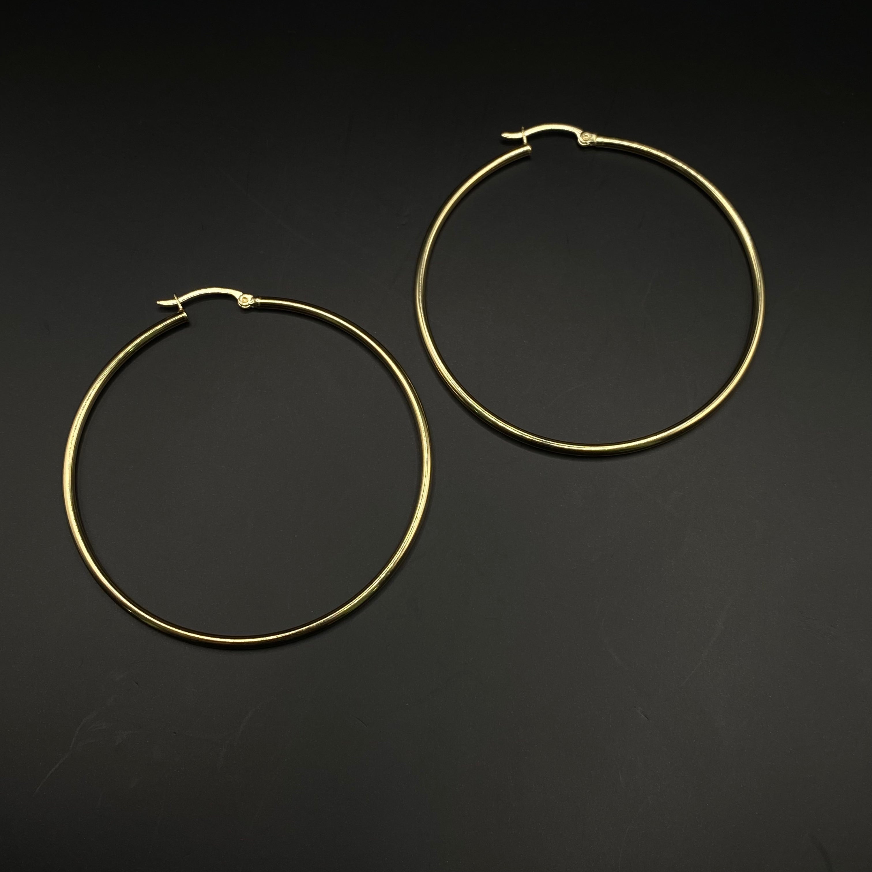 14K Yellow Gold Hoop Earrings / 7.3gr