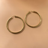 14K Yellow Gold Hoop Earrings / 3.9gr