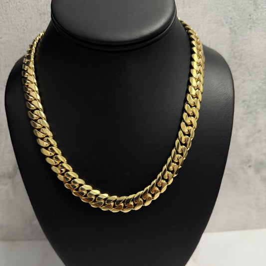10K Yellow Gold Cuban Links / 140.8gr / 10.6mm / 18in