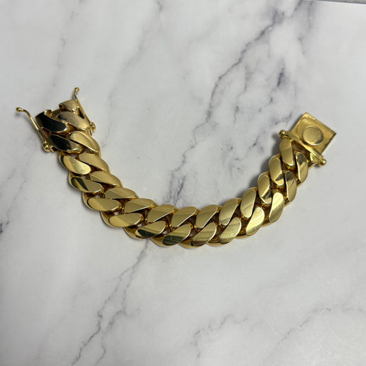 10K Yellow Gold Cuban Links Bracelet / 295.5gr / 23mm / 8in