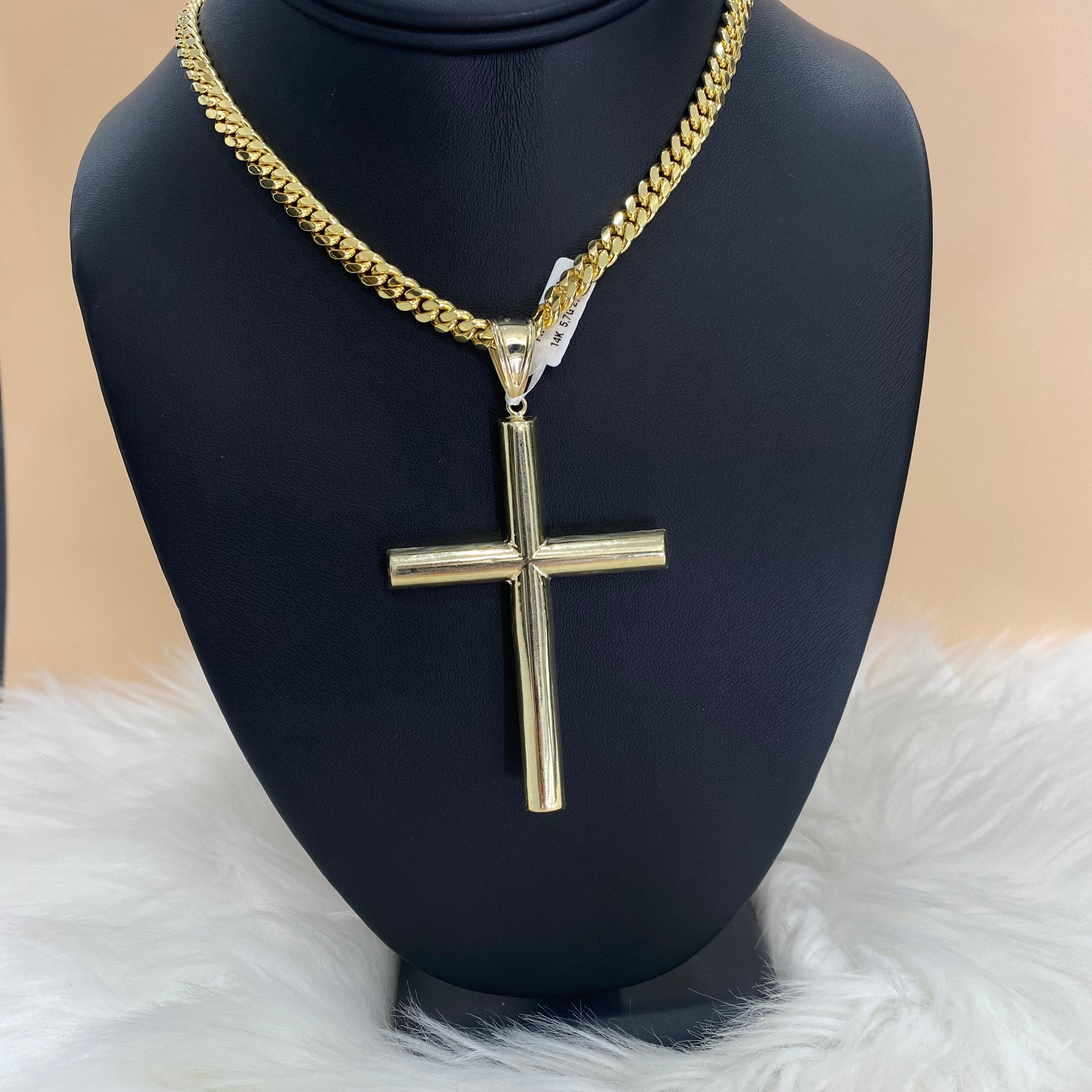 14K Yellow Gold Cross Pendant / 5.7gr / 2.5in