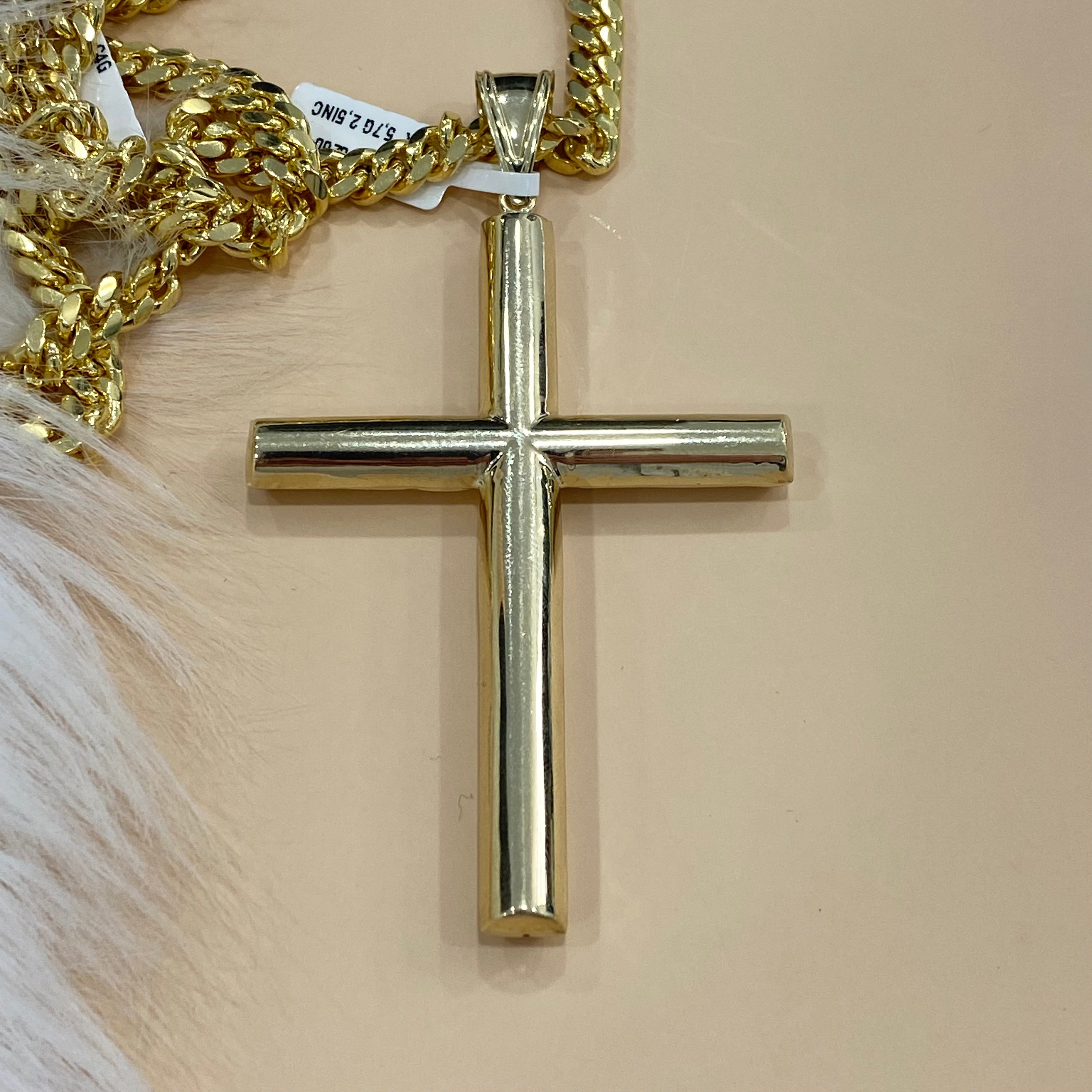 14K Yellow Gold Cross Pendant / 5.7gr / 2.5in