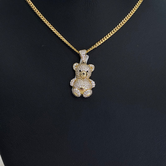 10K Yellow Gold Bear Pendant With Zirconia / 3.6gr