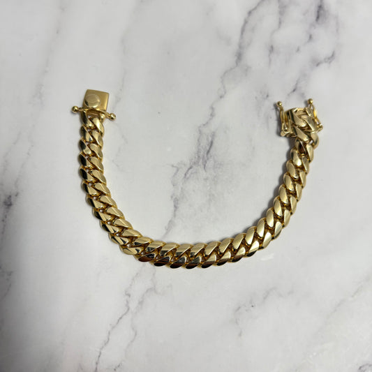 14K Yellow Gold Cuban Links Bracelet / 89.3gr / 11.6mm / 8in