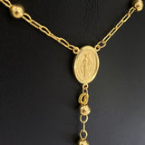 14K Yellow Gold Rosary Chain / 33.1gr / 6mm / 26in