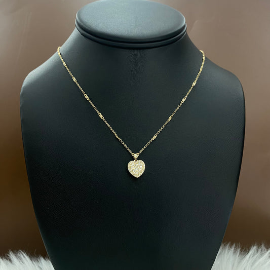 14K Yellow Gold Diamond Heart Jewelry Set 0.75Ct / 3gr