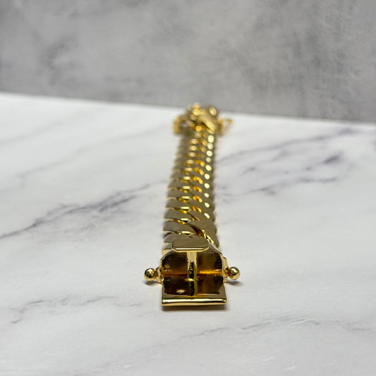 10K Yellow Gold Cuban Links Bracelet / 127.4gr / 17mm / 7in