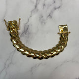 10K Yellow Gold Cuban Links Bracelet / 97.1gr / 13mm / 8.5in