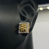 10K Yellow Gold Diamond Stone Stud Earrings 0.17Ct / 2.6gr