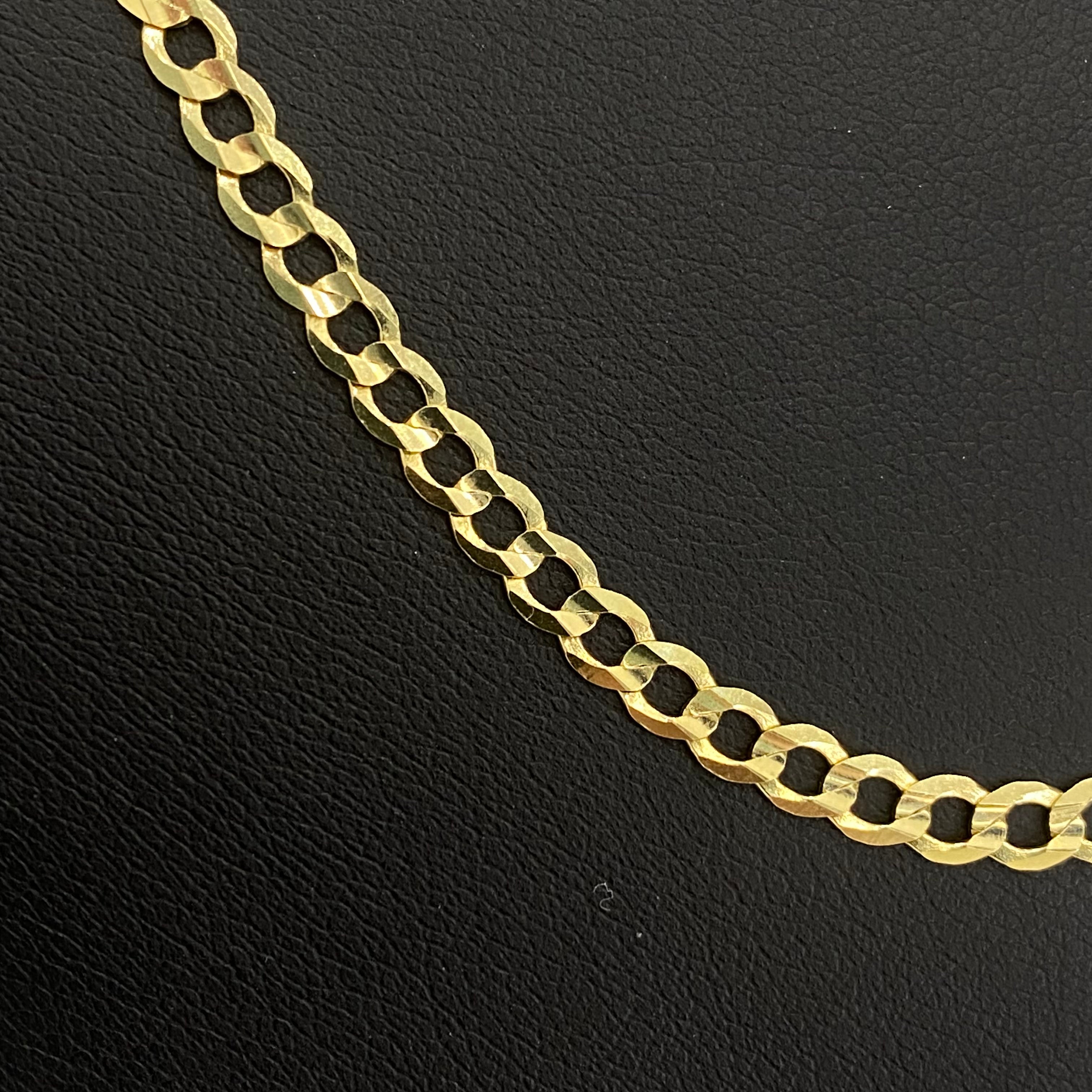 14K Yellow Gold American Cuban Chain / 11gr / 4mm / 24in