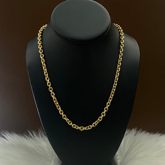 10K Yellow Gold Roll-On Chain / 14.8gr / 6.9mm / 18in