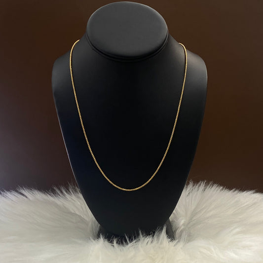 10K Yellow Gold Box Link Chain / 3.3gr / 1.5mm / 28in