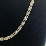 14K Two Tone Gold Mariner Chain / 14.6gr / 3.8mm / 20in