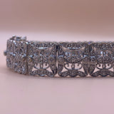 18K White Gold Luxury Bracelet 3Ct / 27.6gr / 12.5mm / 7in