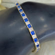 14K Yellow Gold Luxury Bracelet Zc Blue/White / 13.9gr / 3.9mm / 7in