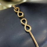 10K Yellow Gold Infinity Bracelet / 3gr / 1.5mm / SIZE 16in