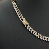 10K White-Yellow Gold Bustdown Necklace Chain 4.12Ct / 36.8gr / 6.3mm / 16in