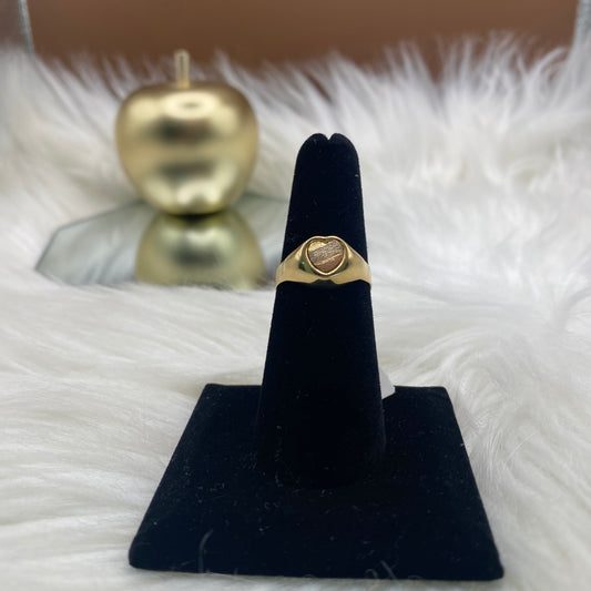 18K Three Colour Gold Heart Ring / 1.8gr / Size 7