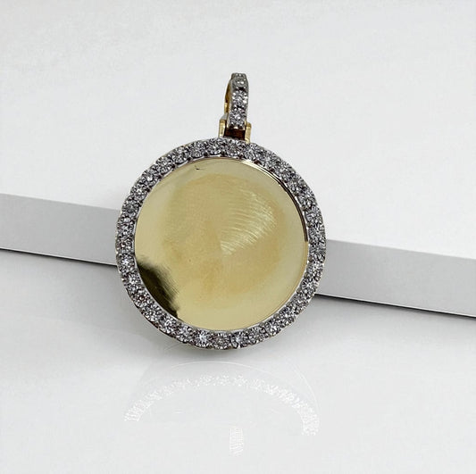 10K Yellow Gold Diamond Memorial Pendant 0.25Ct Dia / 4.9gr / 1 - 1.2in