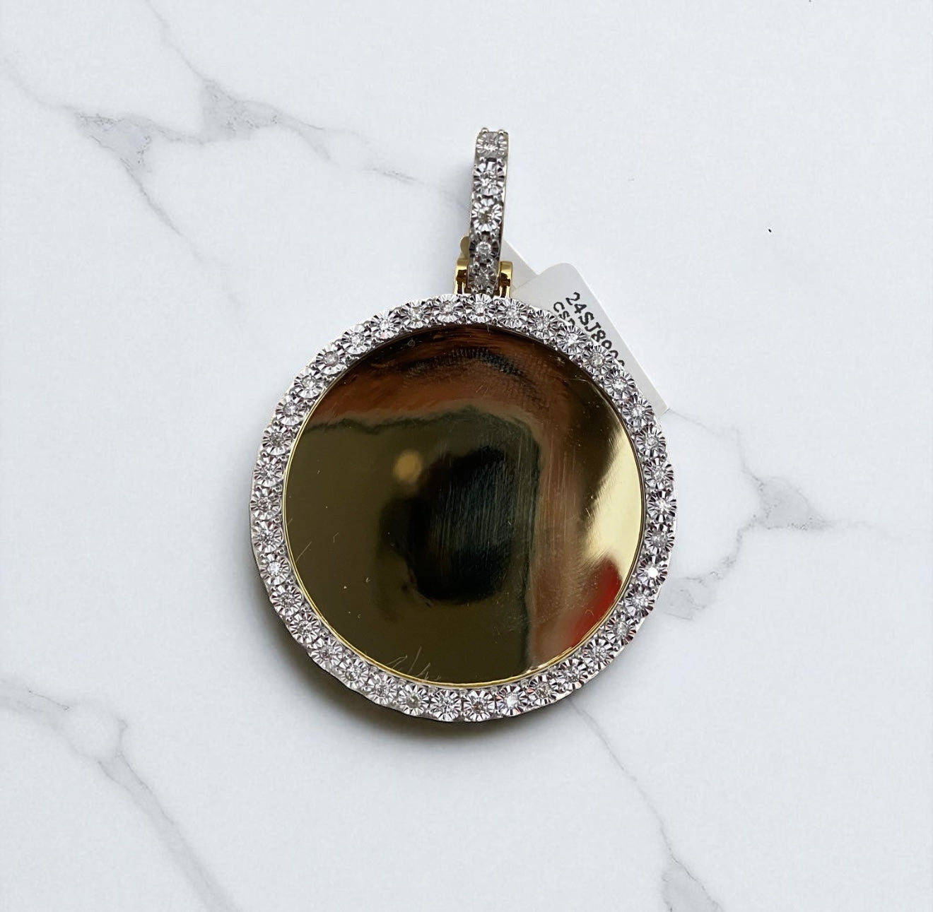 10K Yellow Gold Memorial Pendant 0.76Ct Dia / 13.9gr / 1.6 - 2.1in