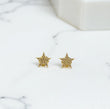 14K Yellow Gold Diamond Star Stud Earrings 0.25Ct Dia / 1.17gr / 9mm