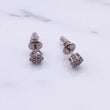 14K White Gold Diamond Flower Stud Earrings 0.20Ct / 0.8gr