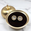 14K Yellow Gold Circle Diamond Stud Earrings 1.91Ct / 3.9gr