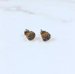 10K Yellow Gold Diamond Square Mesh Stud Earrings / 2.2gr
