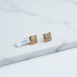 10K Yellow Gold Square /Diamond Stud Earrings 0.27Ct / 1.6gr