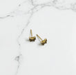 14K Yellow Gold Diamond Butterfly Stud Earrings 0.49Ct / 1.13gr