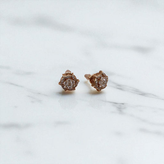 10K Yellow Gold Diamond Spiral Stud Earrings 1.15Ct / 2.9gr