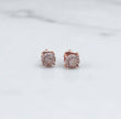 10K Rose-White Gold Diamond Circle Stud Earrings / 3.1gr