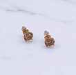 14K Yellow Gold Diamond Circle Stud Earrings 0.21Ct / 1.4gr