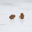 14K Yellow Gold Diamond Hand Stud Earrings 0.25Ct / 1.9gr