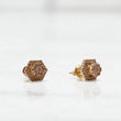 14K Yellow Gold Diamond Luxury Stud Earrings 0.38Ct / 1.6gr