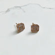 10K Yellow Gold Square Diamond Stud Earrings 0.44Ct / 2.8gr