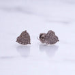 14K White Gold Diamond Heart Stud Earrings 0.53Ct / 1.9gr