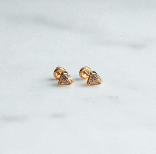 10K Yellow Gold Prim Diamond Stud Earrings 1.8Ct / 1.8gr
