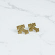 10K Yellow Gold Diamond Cross Stud Earrings 0.45Ct Dia / 3.89gr / 17mm