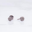 14K White Gold Diamond Flower Stud Earrings 0.49Ct / 1.3gr