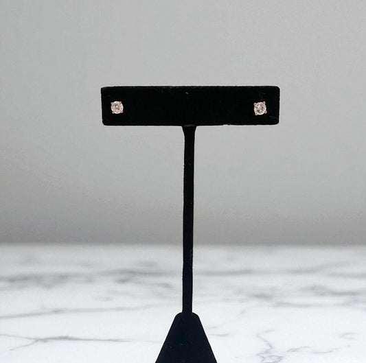 14K Rose Gold Diamond Luxury Stud Earrings 0.57Ct / 0.8gr