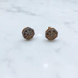 10K Yellow Gold Diamond Circle Flower Stud Earrings 1.07Ct / 3.5gr
