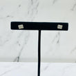14K Yellow Gold Diamond Square Stud Earrings 0.62Ct Dia / 2.07gr