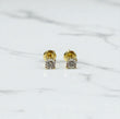 10K Yellow Gold Diamond Round Fashion Stud Earrings 0.15Ct Dia / 1.26gr / 4mm