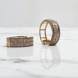 14K Yellow Gold Diamond Luxury Hoop Earrings 1.02Ct / 2.7gr