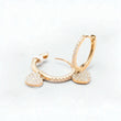 14K Yellow Gold Heart Hoop Earrings With Diamond 0.73Ct / 3.8gr