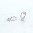 14K White Gold Cross Hoop Earrings With Diamond 0.49Ct / 3.3gr