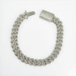 10K White Gold Cuban Link Bustdown Bracelet 1.81Ct Dia / 36.5gr / 9.3mm / 8in